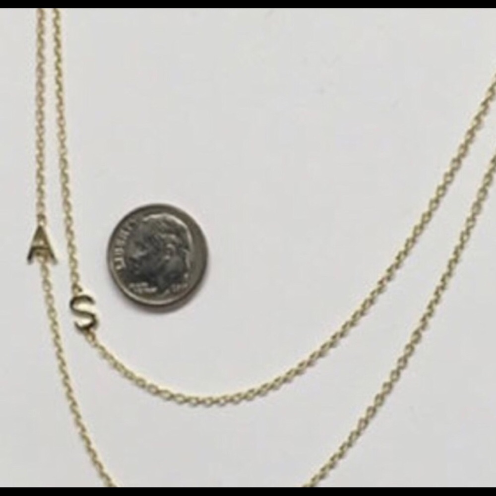 Gold Vermeil Petite Sideways Initial Necklaces-all letters avail.-Boutique - Picture 10 of 10